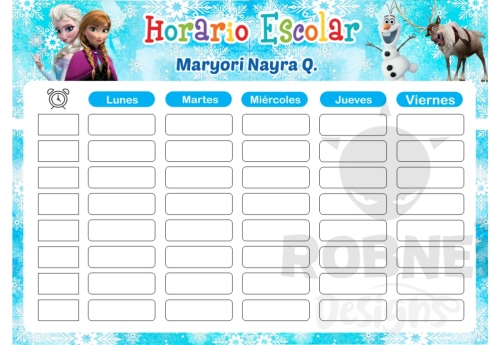 Frozen Horario Escolar